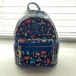 Loungefly Disney Monsters Inc All Over Print Mini Backpack New